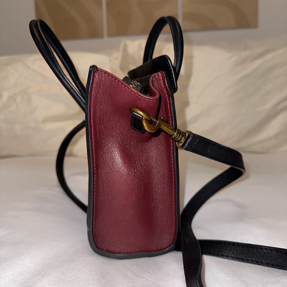 BRAND BEW CELINE NANO LUGGAGE BAG in blue suede burgundy and black color way - Picture 2 of 4